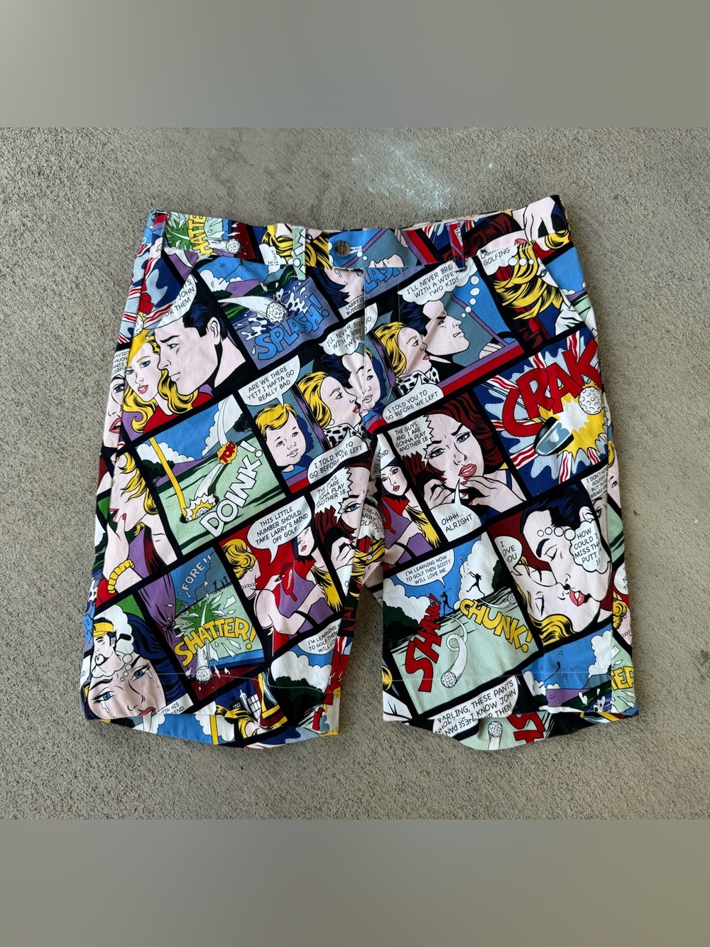 Loudmouth Golf Shorts- Size 38 - Comic Strip Design